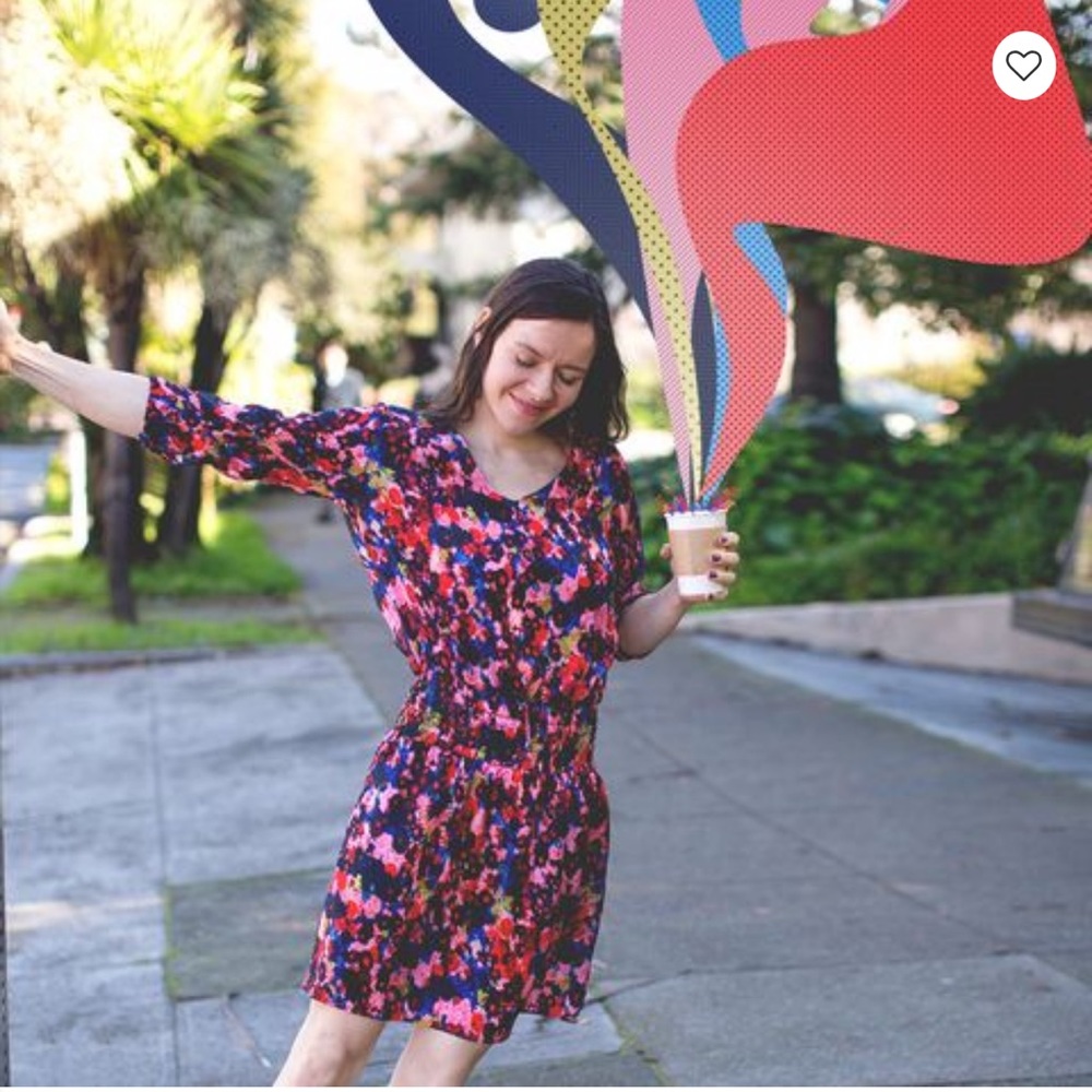 Betabrand Floral Sneaker Dress. Size Large